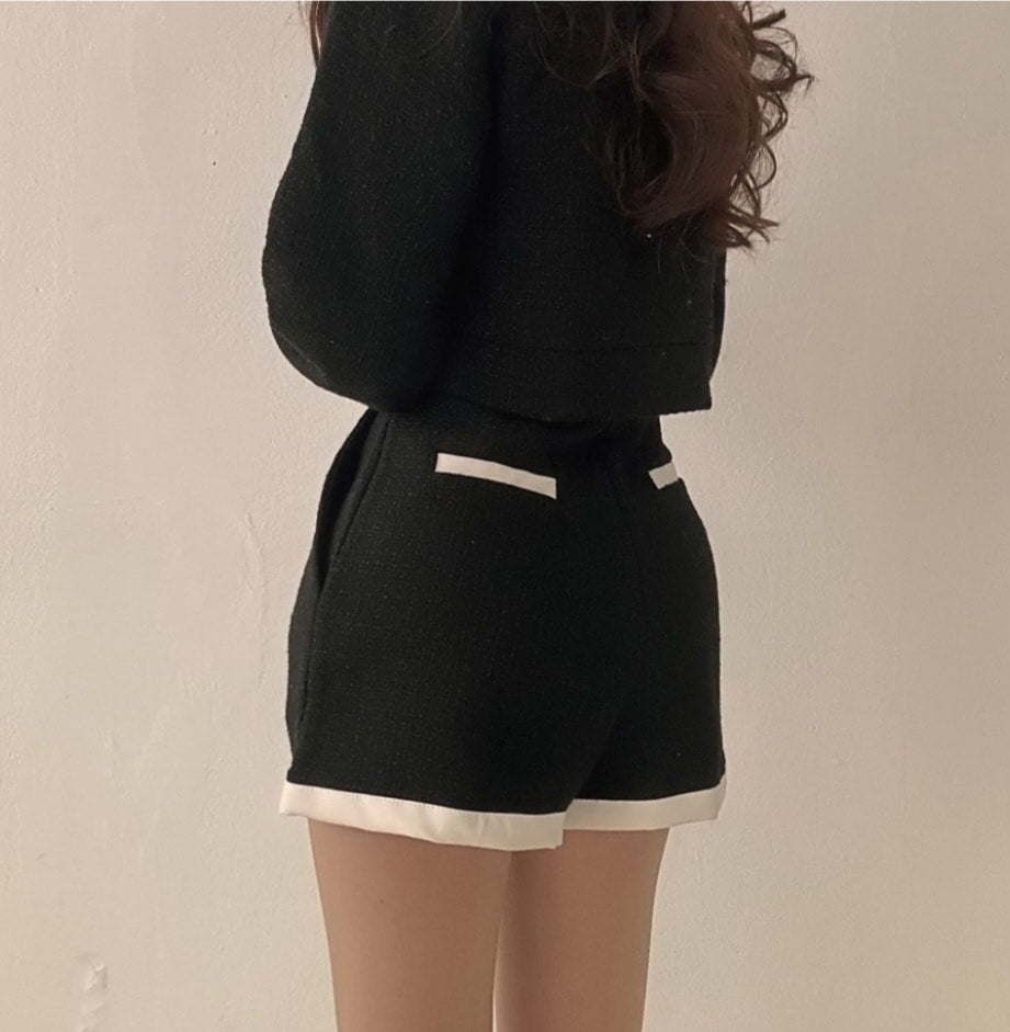 トップス Lumignon original tweed bijou lumi T Lumignon original ♥ off shoulder zipper knit ribbon skirt